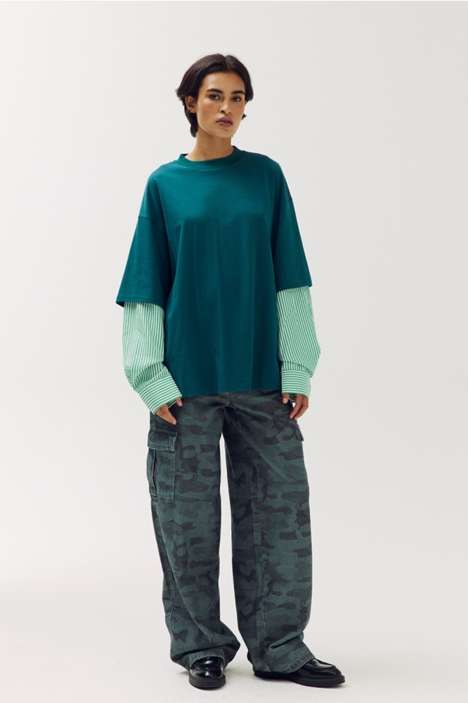 Harper & Yve groene dames t-shirt | Model