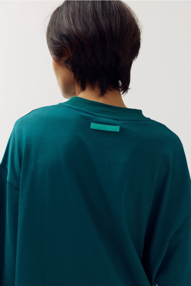 Harper & Yve groene dames t-shirt | Close up