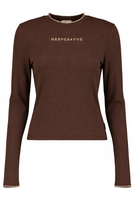 Harper & Yve bruine dames t-shirt | Vooraanzicht
