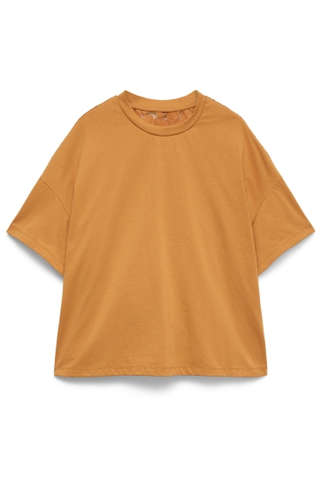 Vero Moda T-shirt VMSHARON SS BACK LACE TEE EXP 10351639 MARMALADE