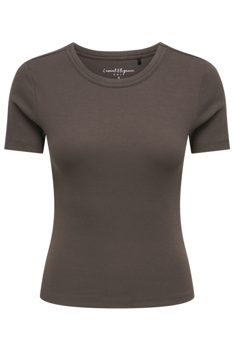 Only bruine dames t-shirt | Vooraanzicht