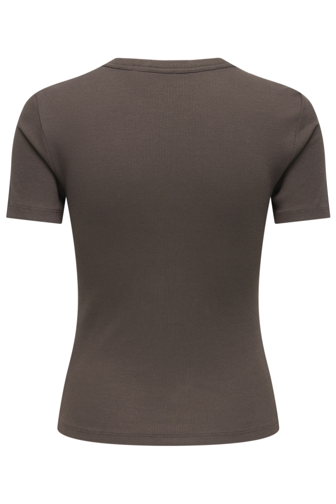 Only bruine dames t-shirt | Achteraanzicht