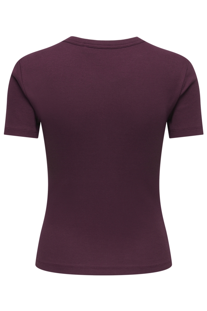 Only bordeaux dames t-shirt | Achteraanzicht