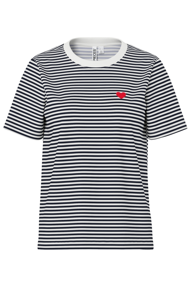 Pieces witte dames t-shirt | Vooraanzicht