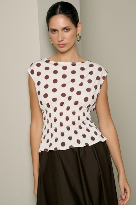 LolaLiza beige dames top | Model vooraanzicht