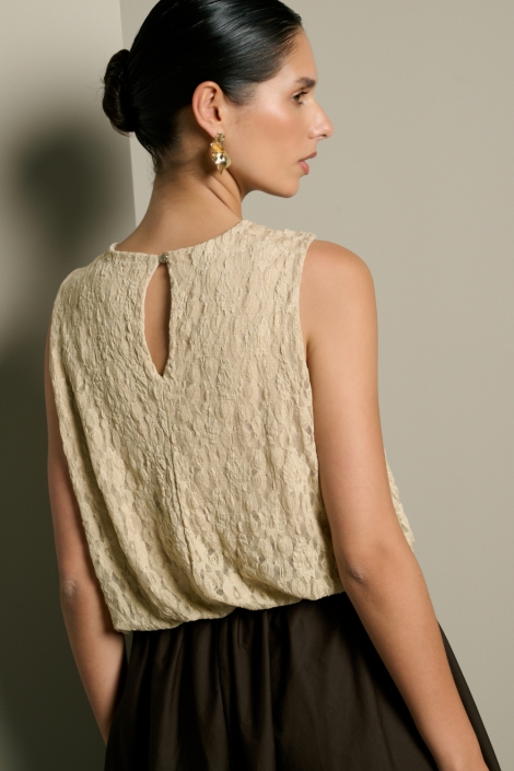 LolaLiza beige dames top | Model achteraanzicht