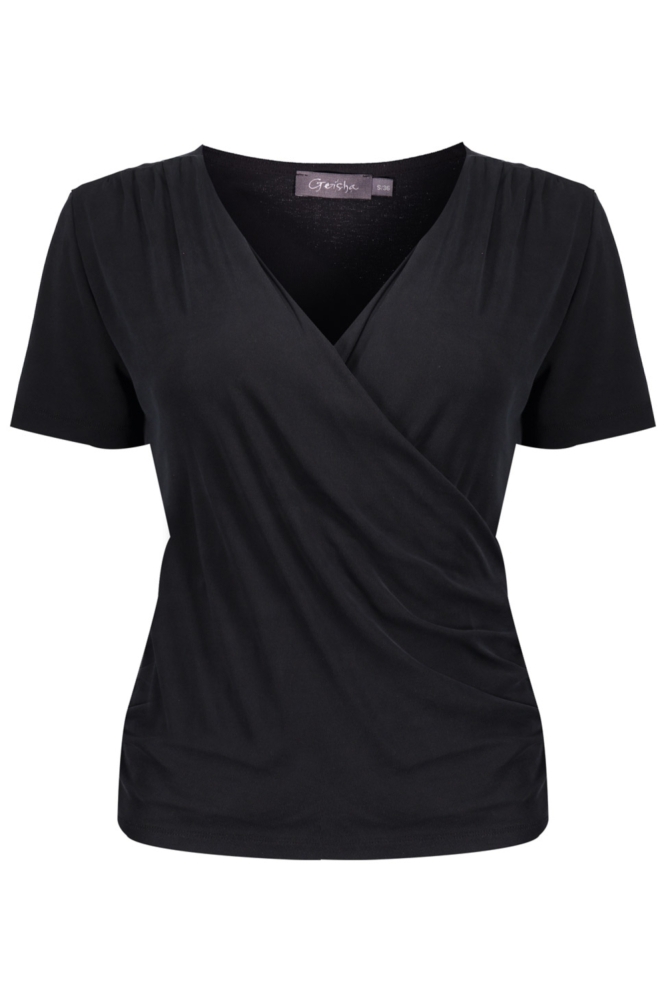 Geisha zwarte dames t-shirt | Vooraanzicht