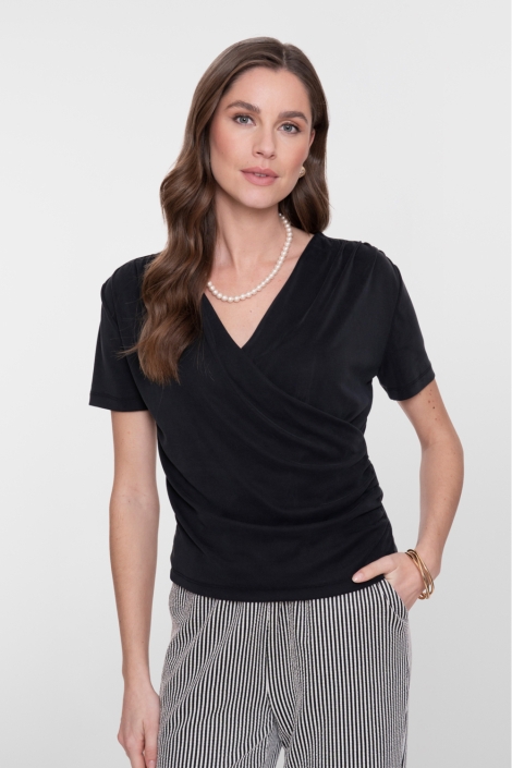 Geisha zwarte dames t-shirt | Model vooraanzicht