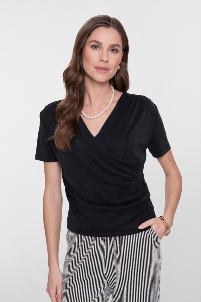Geisha zwarte dames t-shirt | Model vooraanzicht
