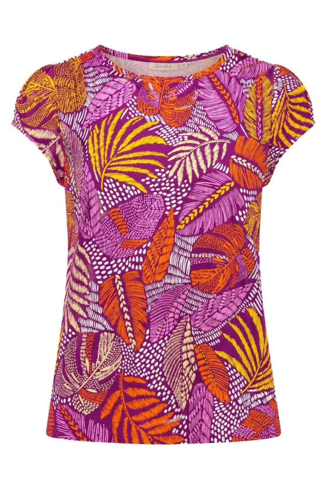 Geisha roze dames t-shirt | Vooraanzicht