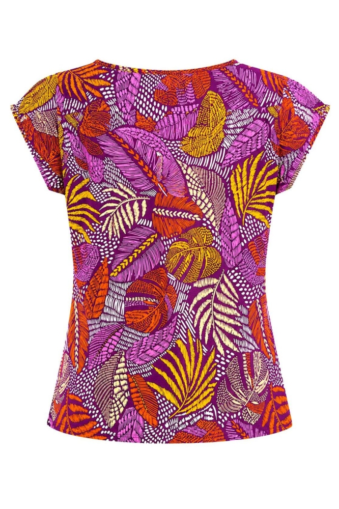 Geisha roze dames t-shirt | Achteraanzicht