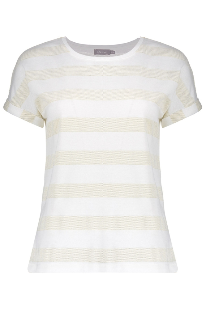 Geisha beige dames t-shirt | Vooraanzicht