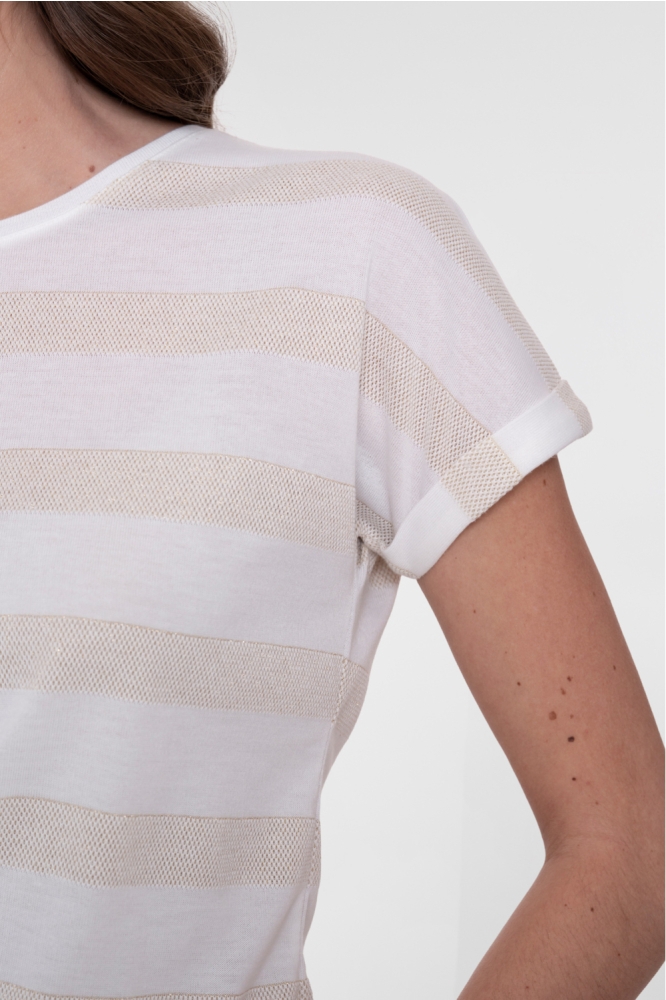 Geisha beige dames t-shirt | Kleurstaal