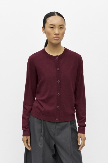 Object objthess l/s short cardigan noos Bordeaux