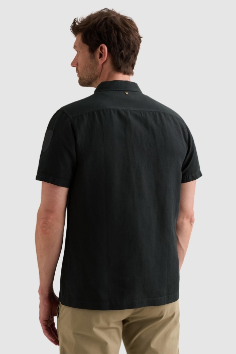 PME legend blauwe heren overhemd | Model achteraanzicht