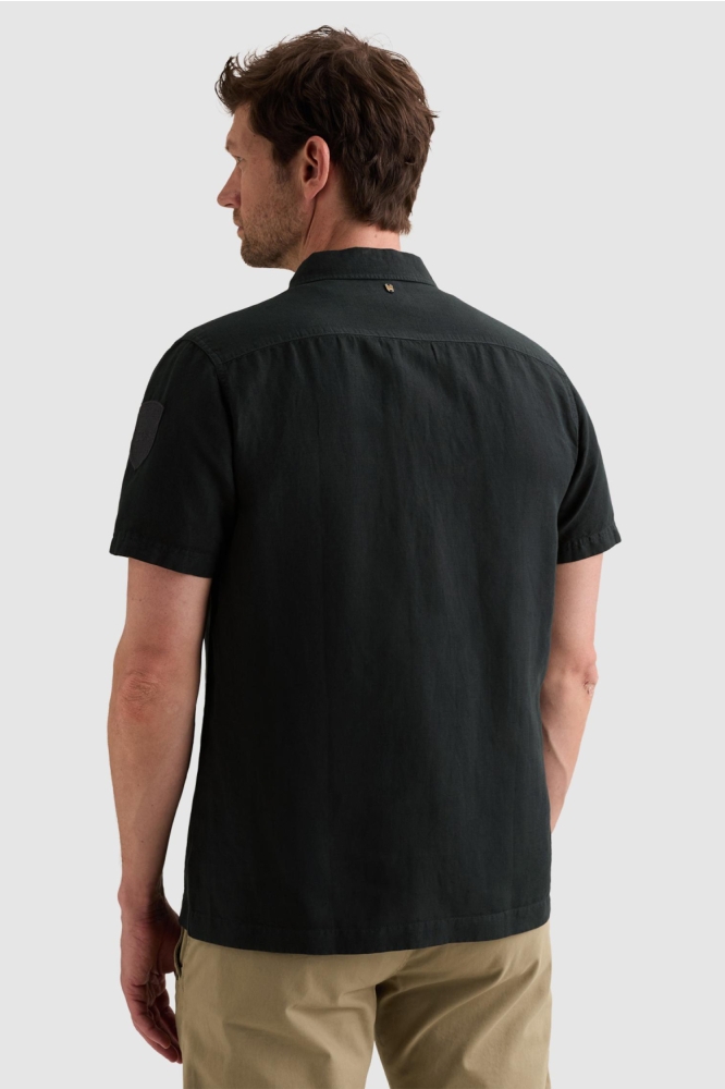PME legend blauwe heren overhemd | Model achteraanzicht