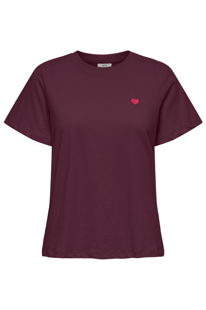Jacqueline de Yong bordeaux dames t-shirt | Vooraanzicht