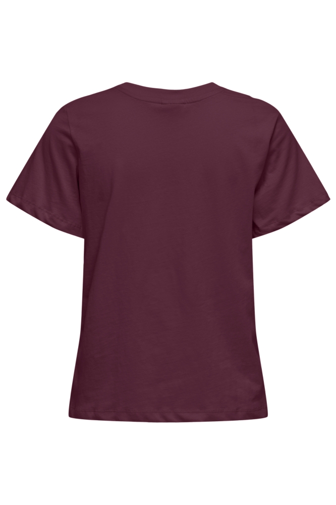 Jacqueline de Yong bordeaux dames t-shirt | Achteraanzicht