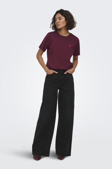 Jacqueline de Yong bordeaux dames t-shirt | Model