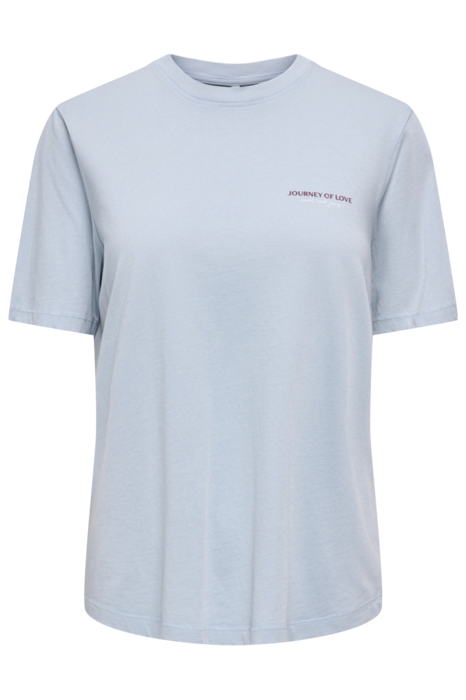 Only blauwe dames t-shirt | Vooraanzicht