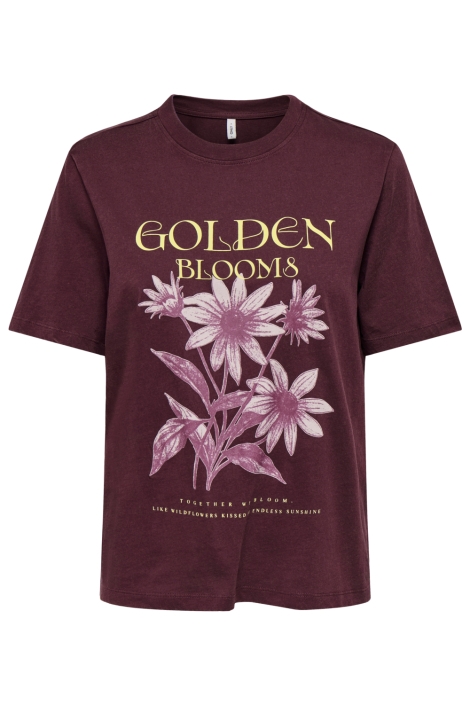 Only bordeaux dames t-shirt | Vooraanzicht