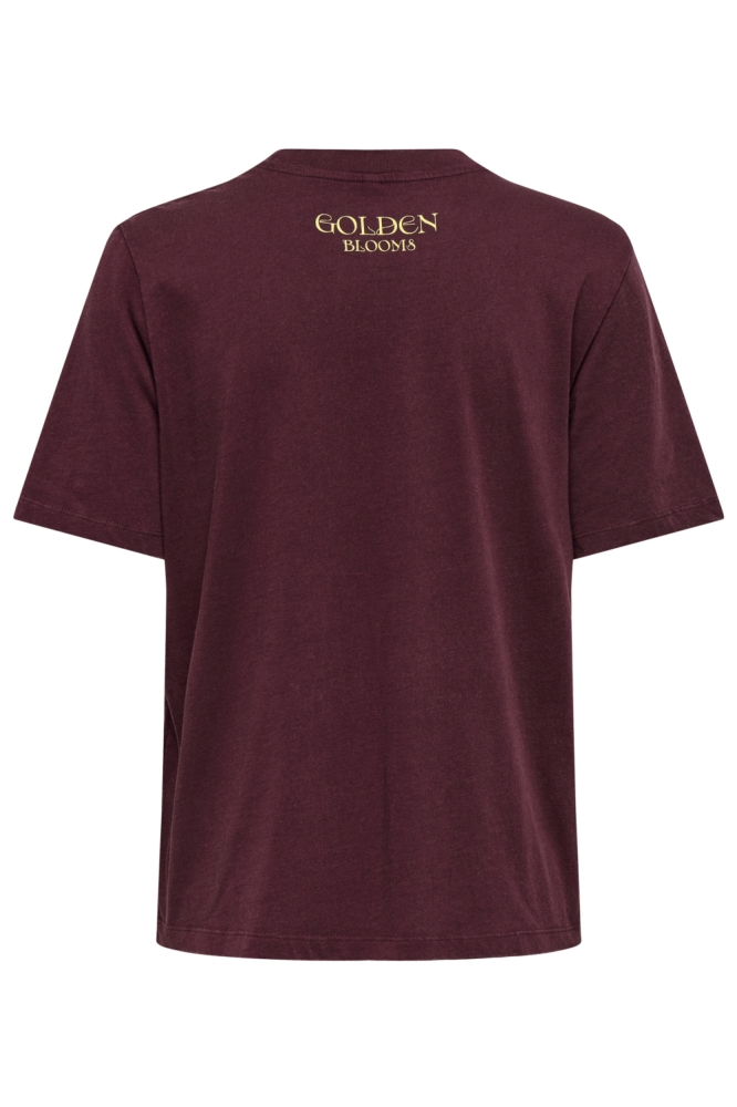 Only bordeaux dames t-shirt | Achteraanzicht