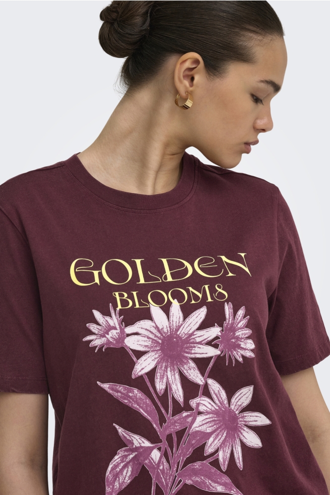 Only bordeaux dames t-shirt | Close up