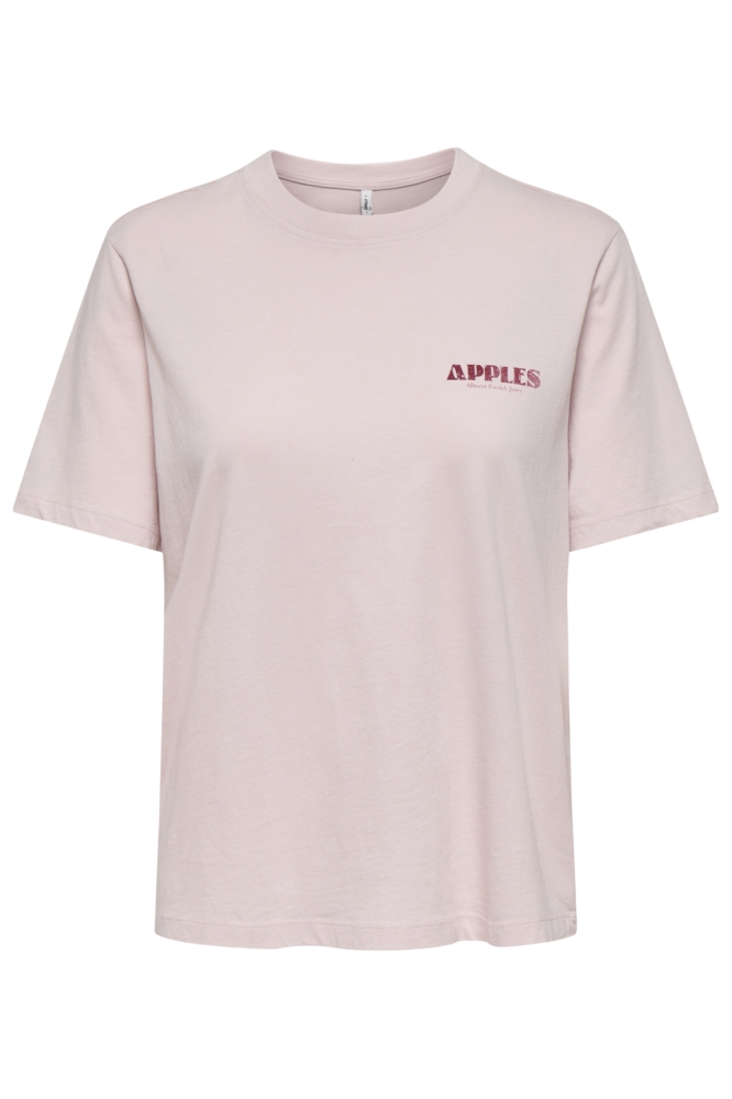 Only roze dames t-shirt | Vooraanzicht