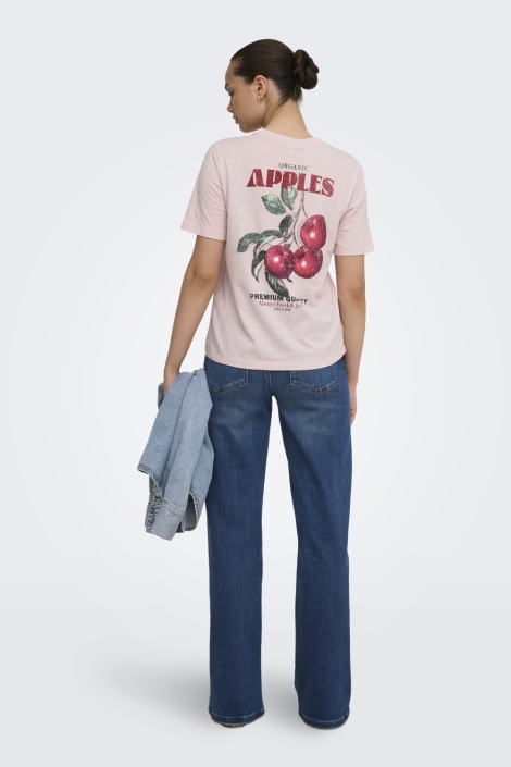 Only roze dames t-shirt | Model