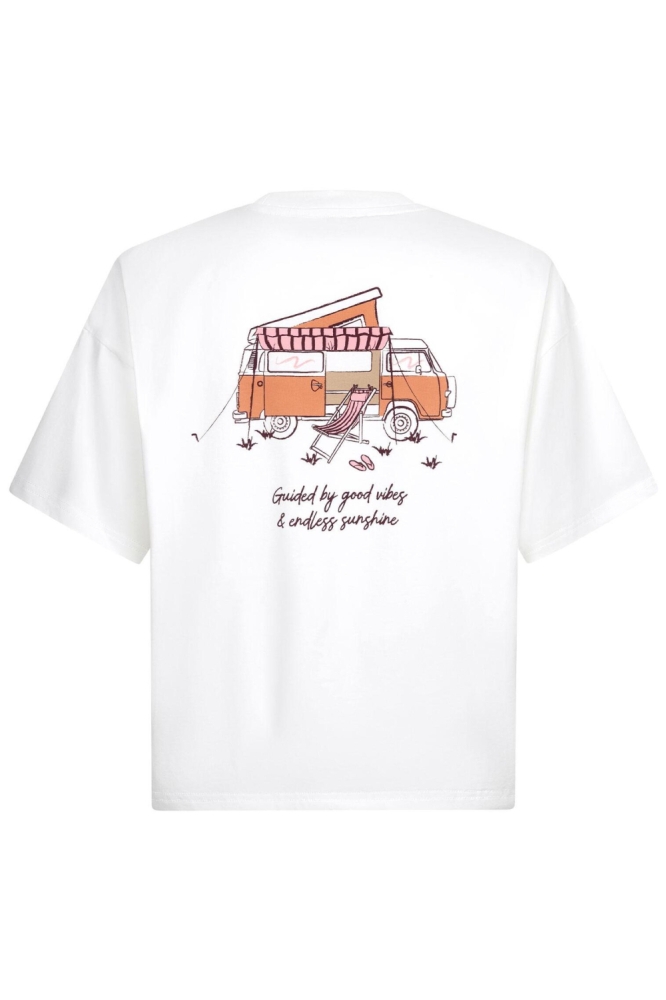 Ydence witte dames t-shirt | Achteraanzicht