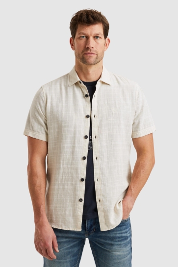 PME legend short sleeve shirt tone in tone gr Beige