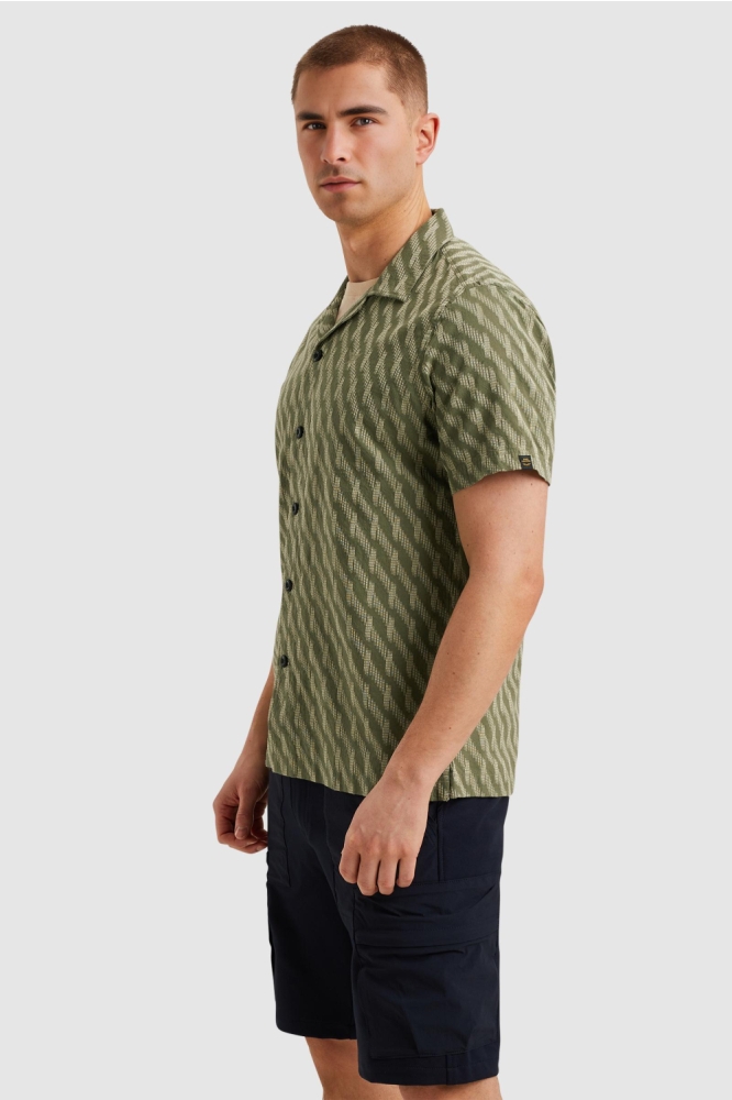 PME legend groene heren overhemd | Model zijaanzicht