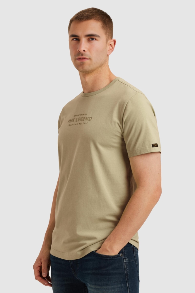 PME legend groene heren t-shirt | Model zijaanzicht