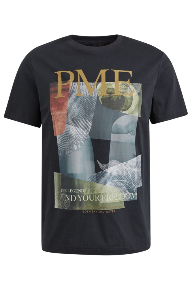 PME legend blauwe heren t-shirt | Vooraanzicht