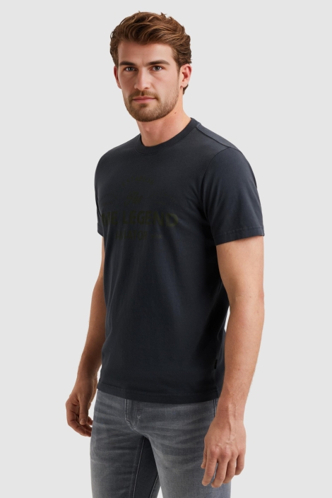 PME legend blauwe heren t-shirt | Model zijaanzicht
