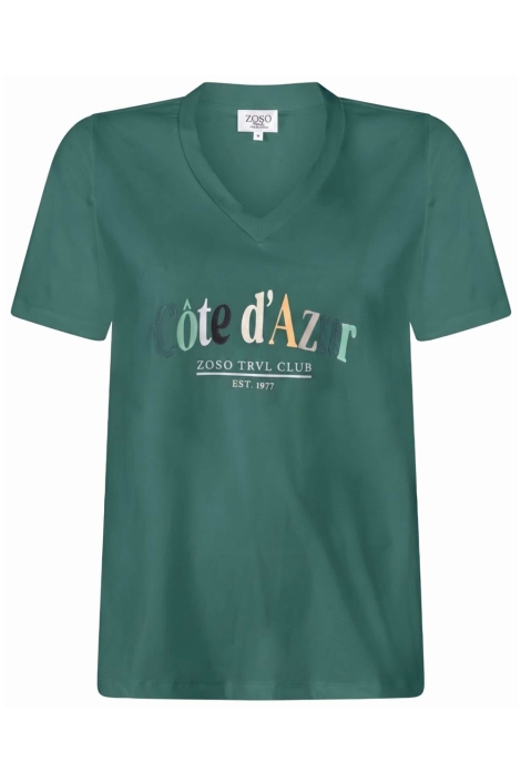 Zoso groene dames t-shirt | Vooraanzicht