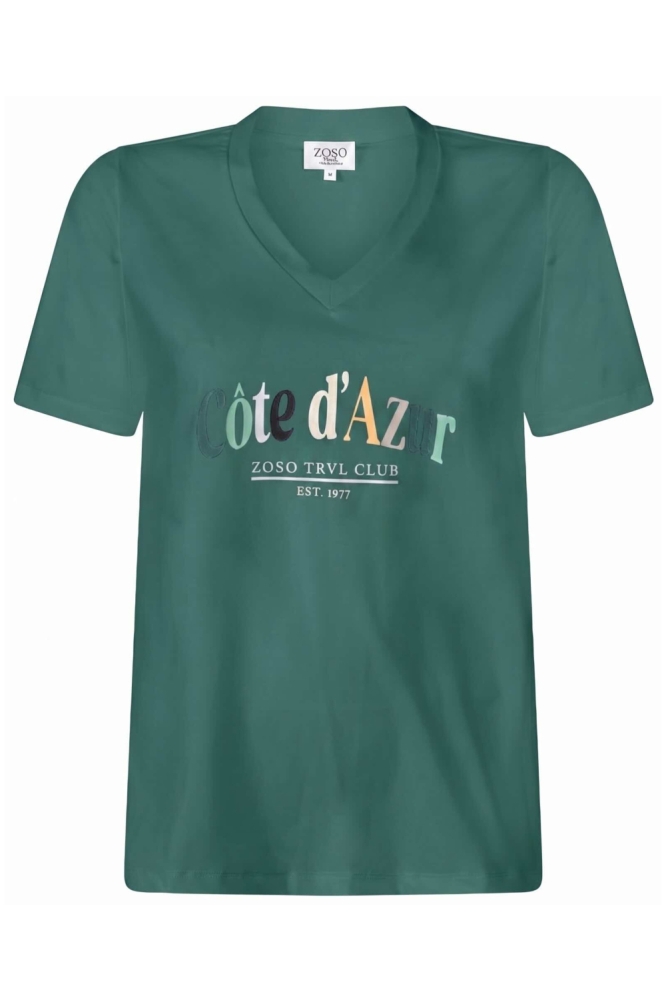 Zoso groene dames t-shirt | Vooraanzicht