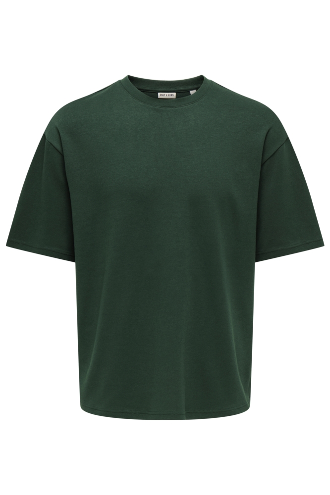 Only & Sons groene heren t-shirt | Vooraanzicht