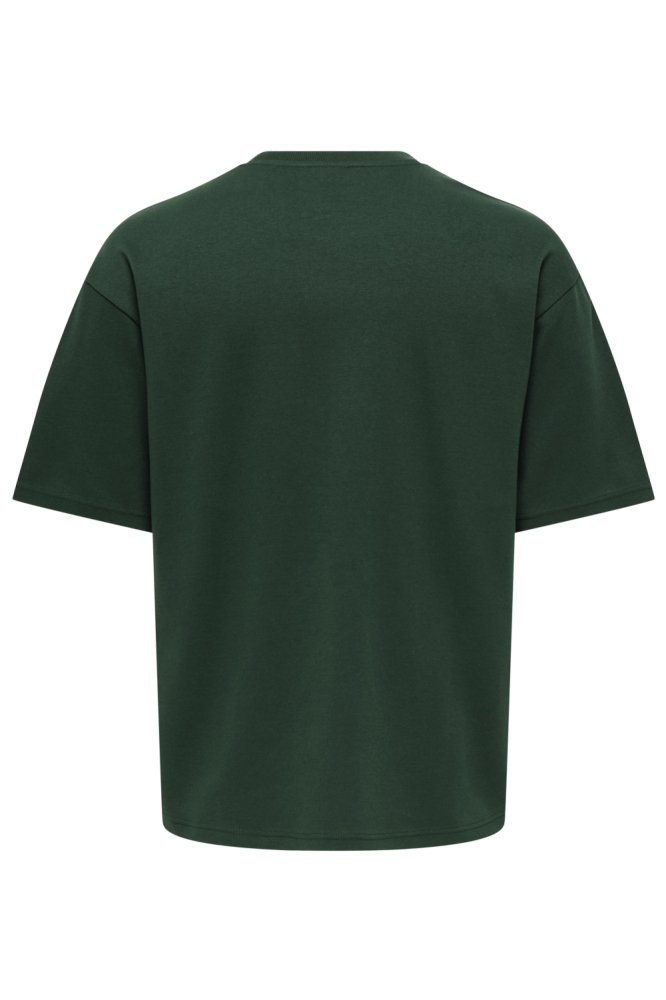 Only & Sons groene heren t-shirt | Achteraanzicht