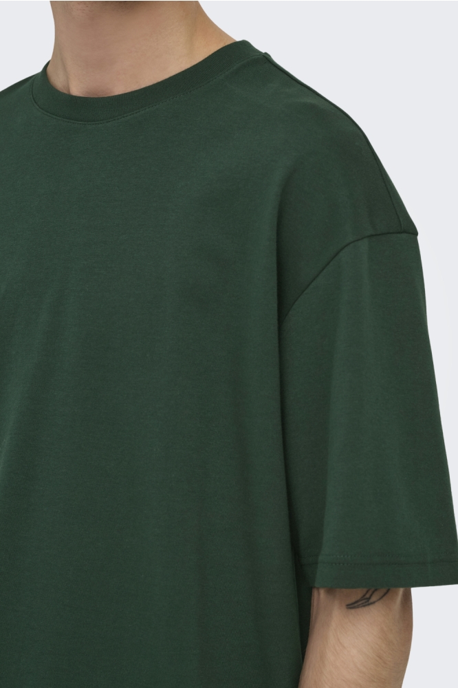 Only & Sons groene heren t-shirt | Kleurstaal