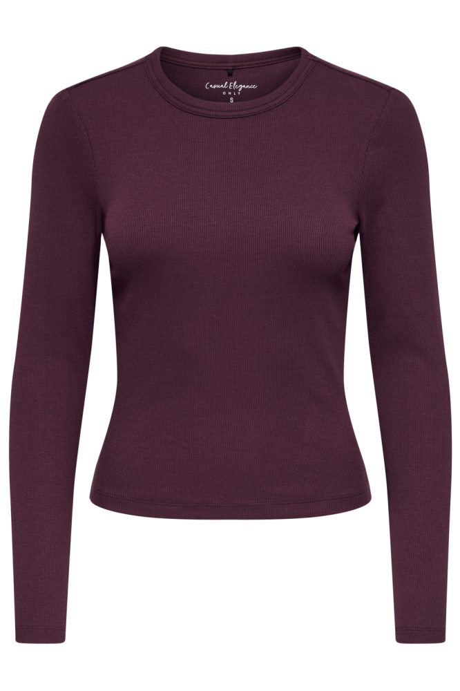 Only bordeaux dames t-shirt | Vooraanzicht