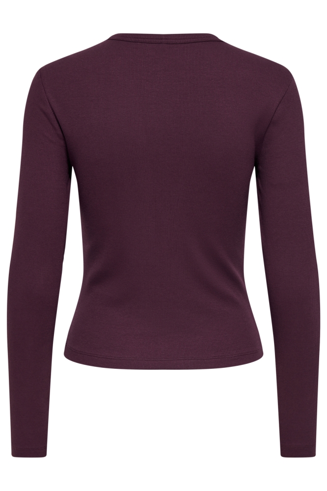 Only bordeaux dames t-shirt | Achteraanzicht