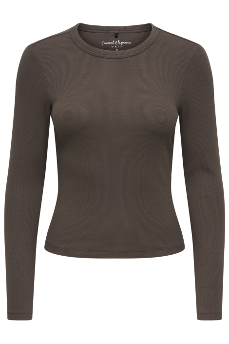 Only bruine dames t-shirt | Vooraanzicht