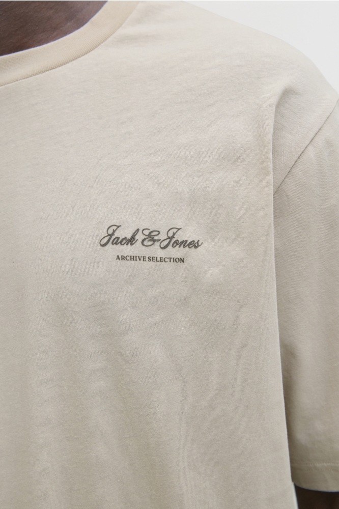 Jack & Jones beige heren t-shirt | Kleurstaal