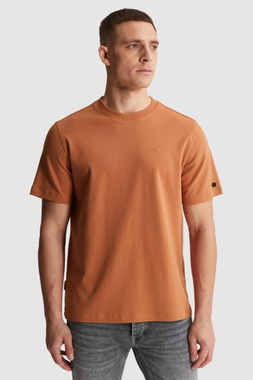 Cast Iron short sleeve r-neck regular fit in Oranje