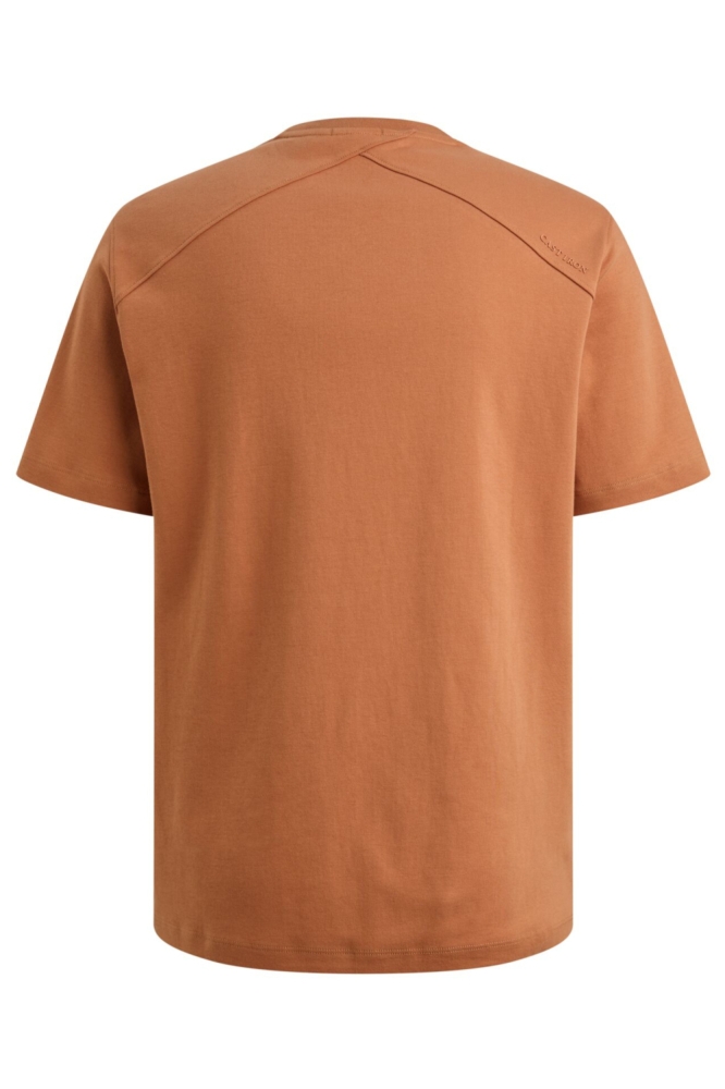 Cast Iron oranje heren t-shirt | Achteraanzicht
