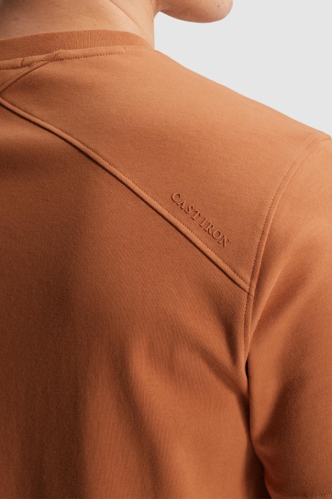Cast Iron oranje heren t-shirt | Close up