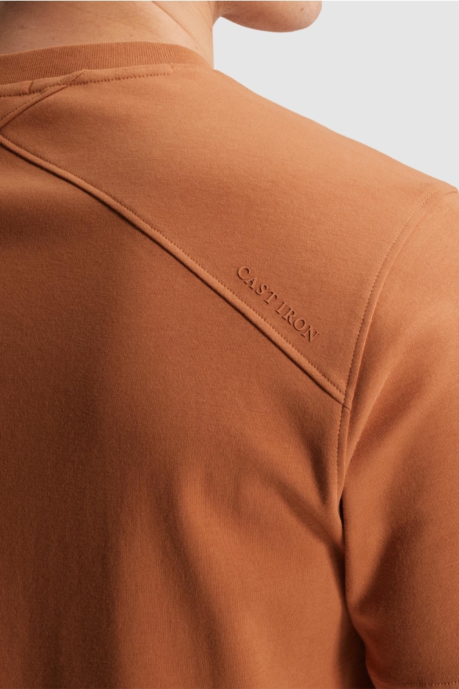 Cast Iron oranje heren t-shirt | Close up