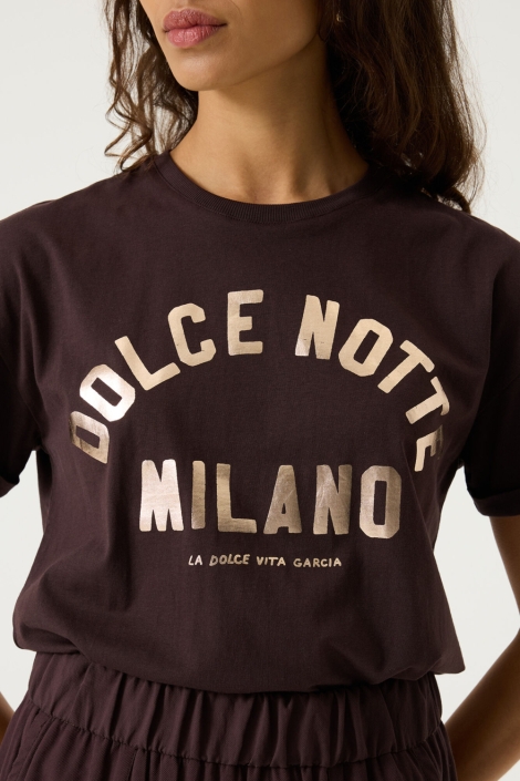 Garcia bruine dames t-shirt | Close up