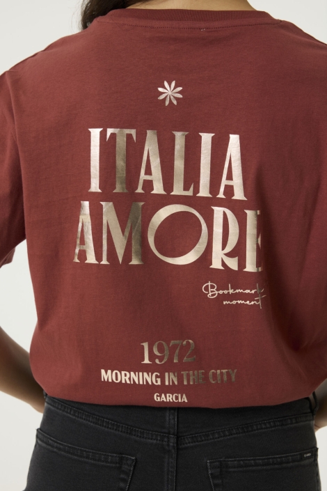 Garcia rode dames t-shirt | Close up